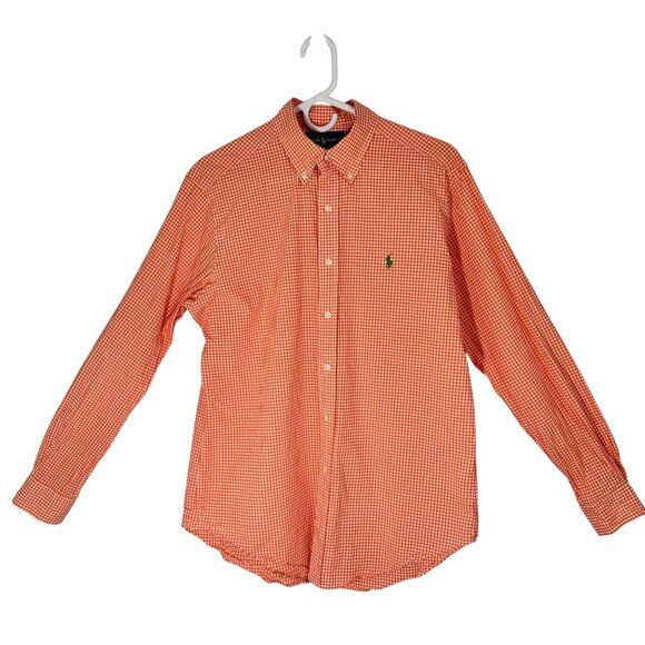 Ralph Lauren Other - Ralph Lauren Mens Classic Fit Orange Gingham Button-Down Shirt M Preppy Academia
